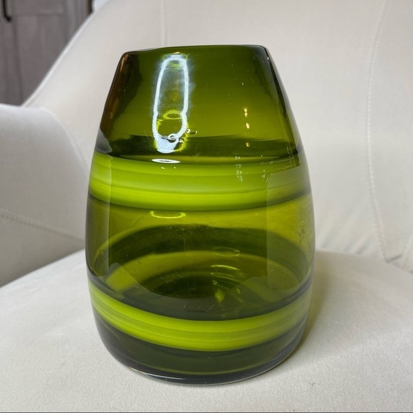 MURANO ART GLASS Sasso Vase Luciano Gaspari Salviati Green swirl 1960’s - Picture 2 of 3